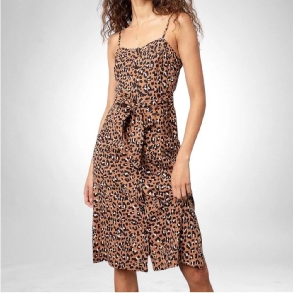 Rails Leopard Print Midi Dress in Brown and Black